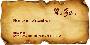 Menzer Zsombor névjegykártya